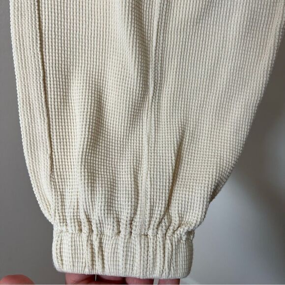 Frankie Shop Jogger Pants Small Bone Waffle Knit Elastic Waist Pockets Relaxed - Picture 4 of 15